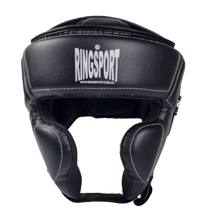 Gel padded boxing head guard front