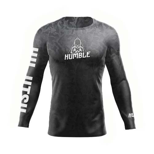 Humble black camo rash guard